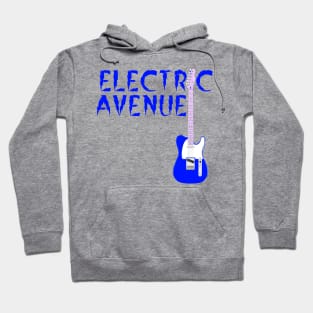 Electric Guitar, Electric Avenue, Blue Guitar Hoodie